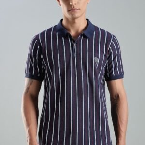 PR42 || Navy Stripes || 100% Cotton T-Shirt