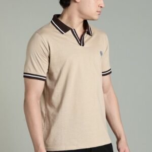 PR3 SS 006 ||BEIGE || 100% Cotton Polo T-Shirt