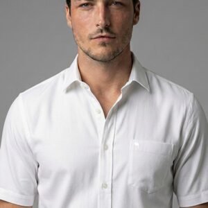 LS004||WHITE|| Half Sleeve Shirts || 100% Cotton