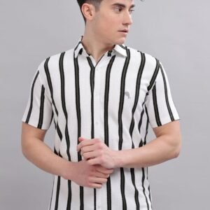 PR3-04||WHITE &BLACK|| Half Sleeve Shirt