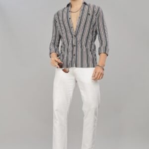 PR3-04||NAVY STRIPES|| Full Sleeve Shirt
